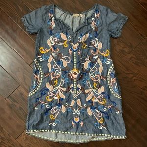 Anthropologie Tunic Dress Embroidered